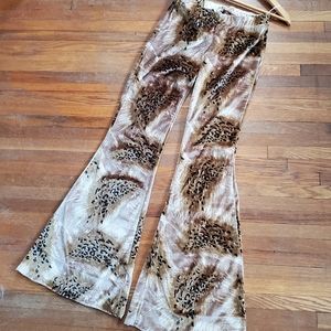 Spell & the Gypsy Leopard Velvet Bell bottoms XS S